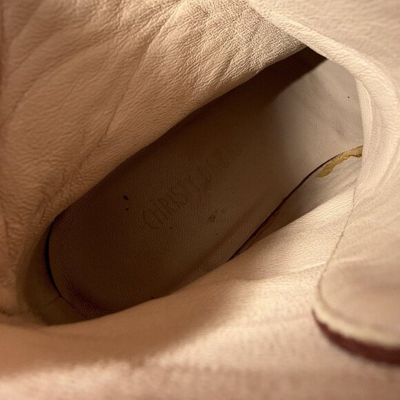 Christy Dawn The Dawn Boot Mahogany Soft Leather Lace Up Stacked Heel Boot 8 - Picture 11 of 12